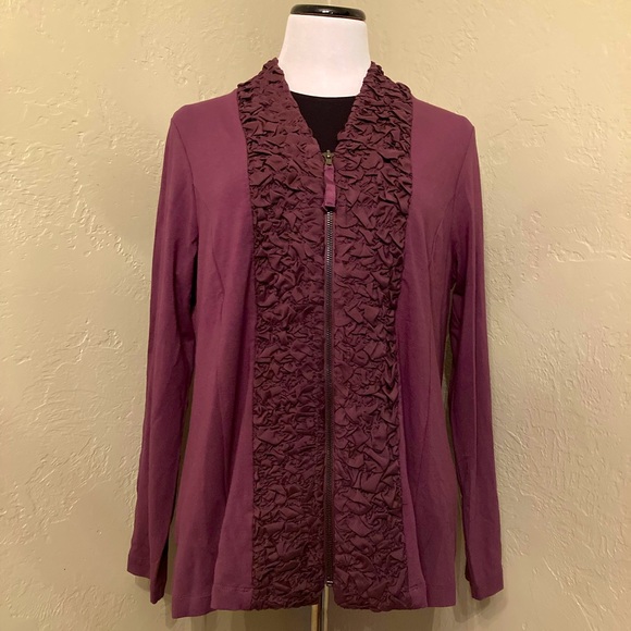 George Simonton Business Jacket with Sewn Ruffle and Zipper Size Large - Picture 3 of 6